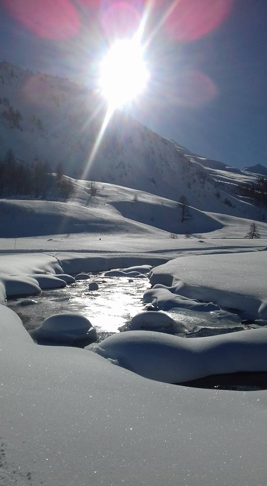 Le Sauze - Alpes de Haute Provence, paysage de montagne enneigé