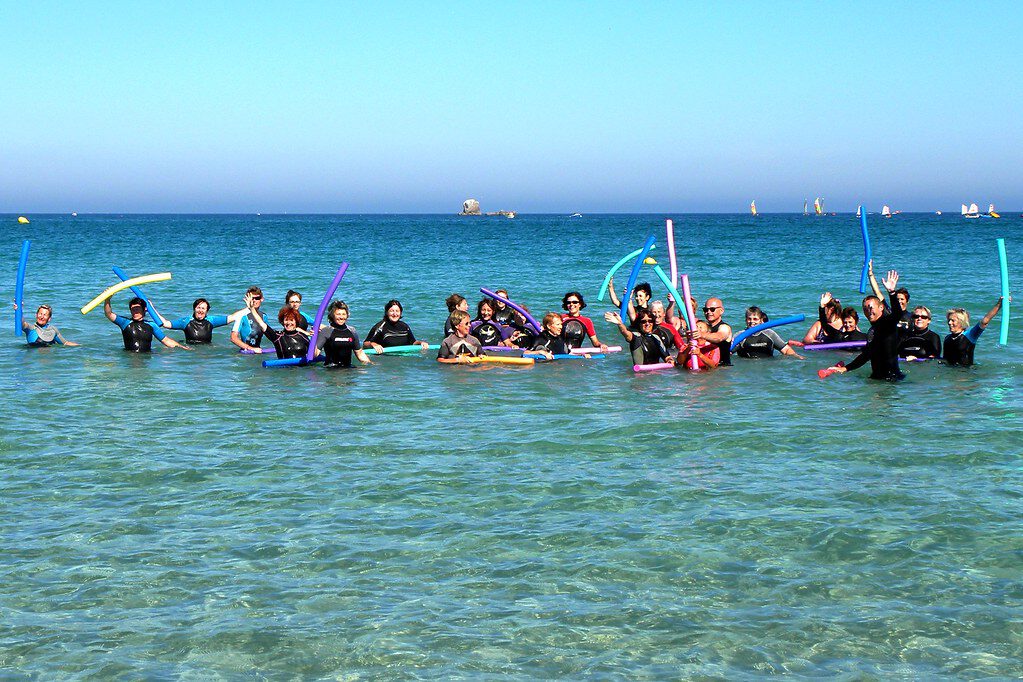 Cours d'aquagym en mer groupe Théoule-sur-Mer Côte d'Azur