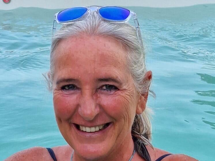 Catherine Proteau en mer à Théoule-sur-Mer